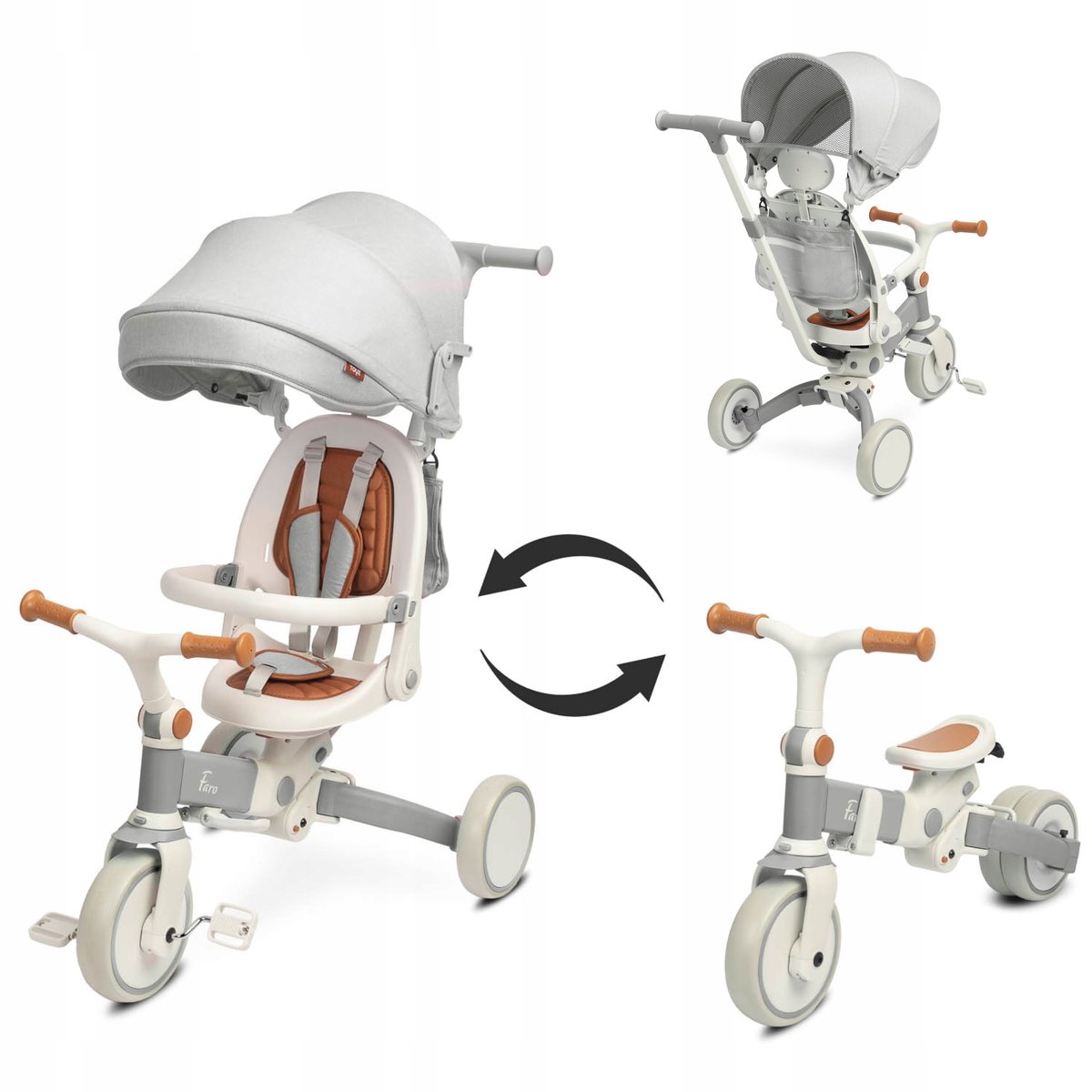 ROWEREK 3W1: TRÓJKOŁOWY, BIEGOWY, WÓZEK SPACEROWY, ROWER OBROTOWY DLA DZIECI PREZENT