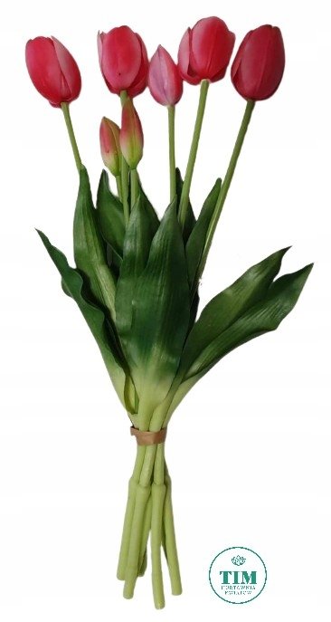TULIPAN BUKIET GUMOWANY RÓŻOWY CIEMNY