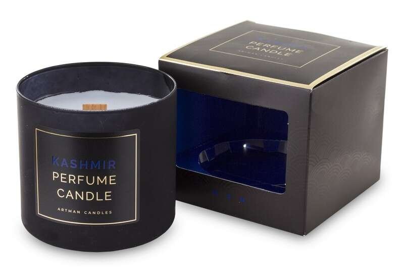 Pl Świeca Kashmir Szkło Małe Niebieski