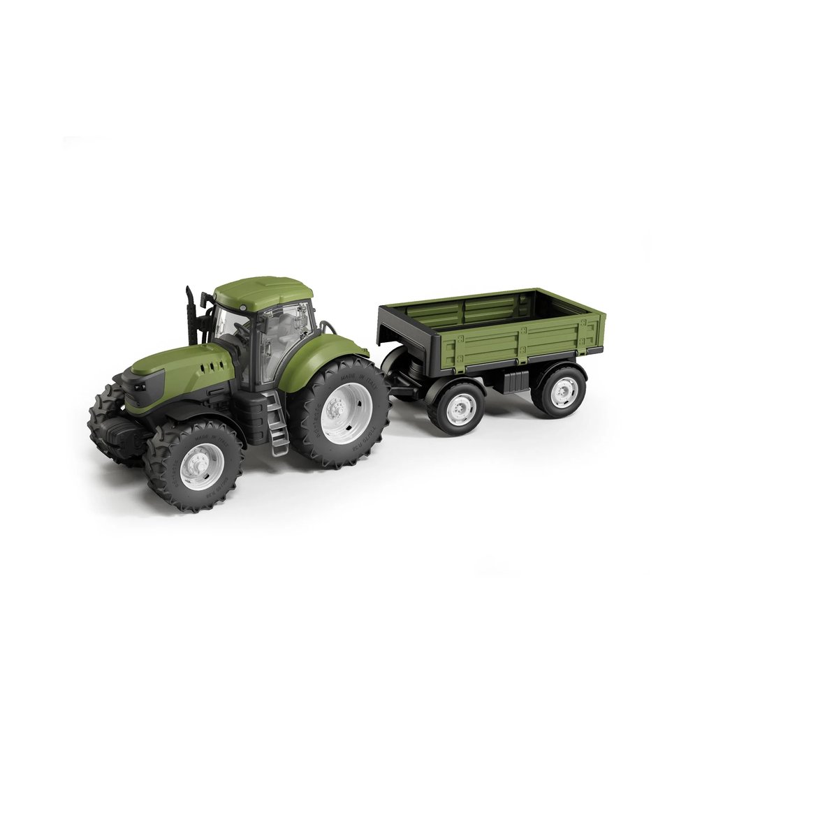 TRAKTOR ZIELONY Z PRZYCZEPĄ SKALA 1:16 EKO