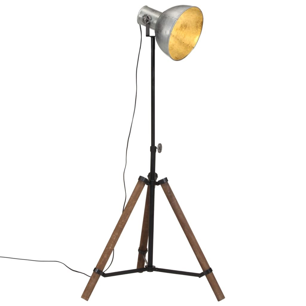 vidaXL Lampa stojąca, 25 W, srebro vintage, 75x75x90-150 cm, E27