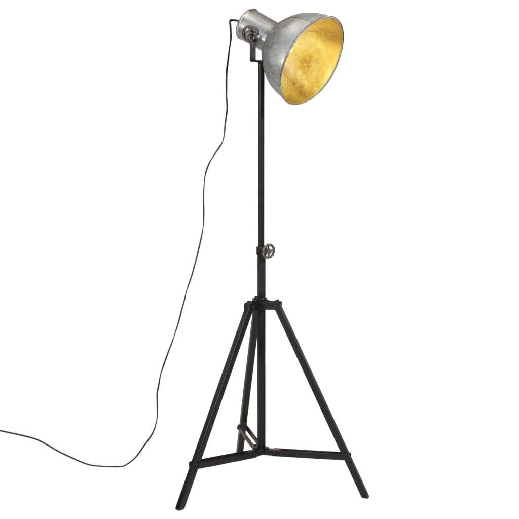 vidaXL Lampa stojąca, 25 W, srebro vintage, 61x61x90/150 cm, E27