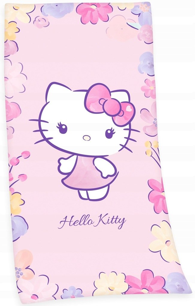 Ręcznik Bawełniana Hello Kitty 75x150 Różowy Kąpielowy Kotek Kot na basen