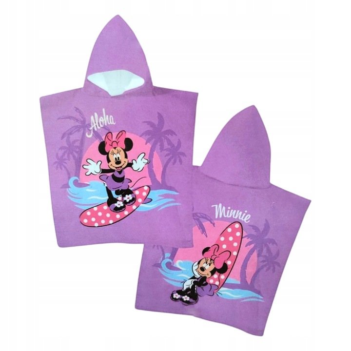 Ponczo MYSZKA MINNIE Ręcznik DZIECIĘCY z Kapturem PONCHO Okrycie kąpielowe