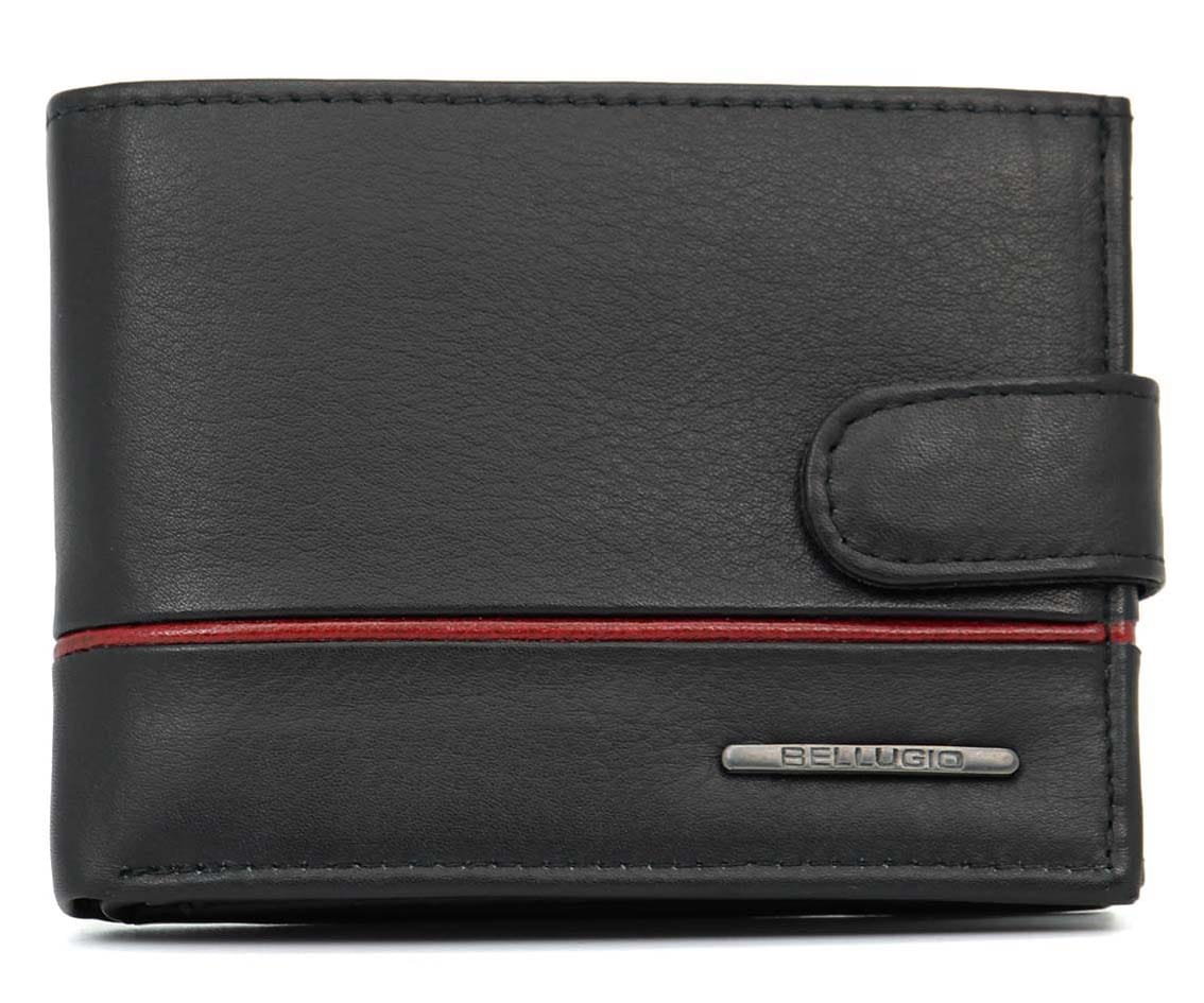 Portfel męski z systemem RFID Bellugio czarno-czerwony