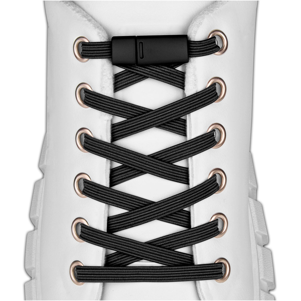 Elastyczne sznurówki do butów bez wiązania czarne zapinki na magnes 100 cm