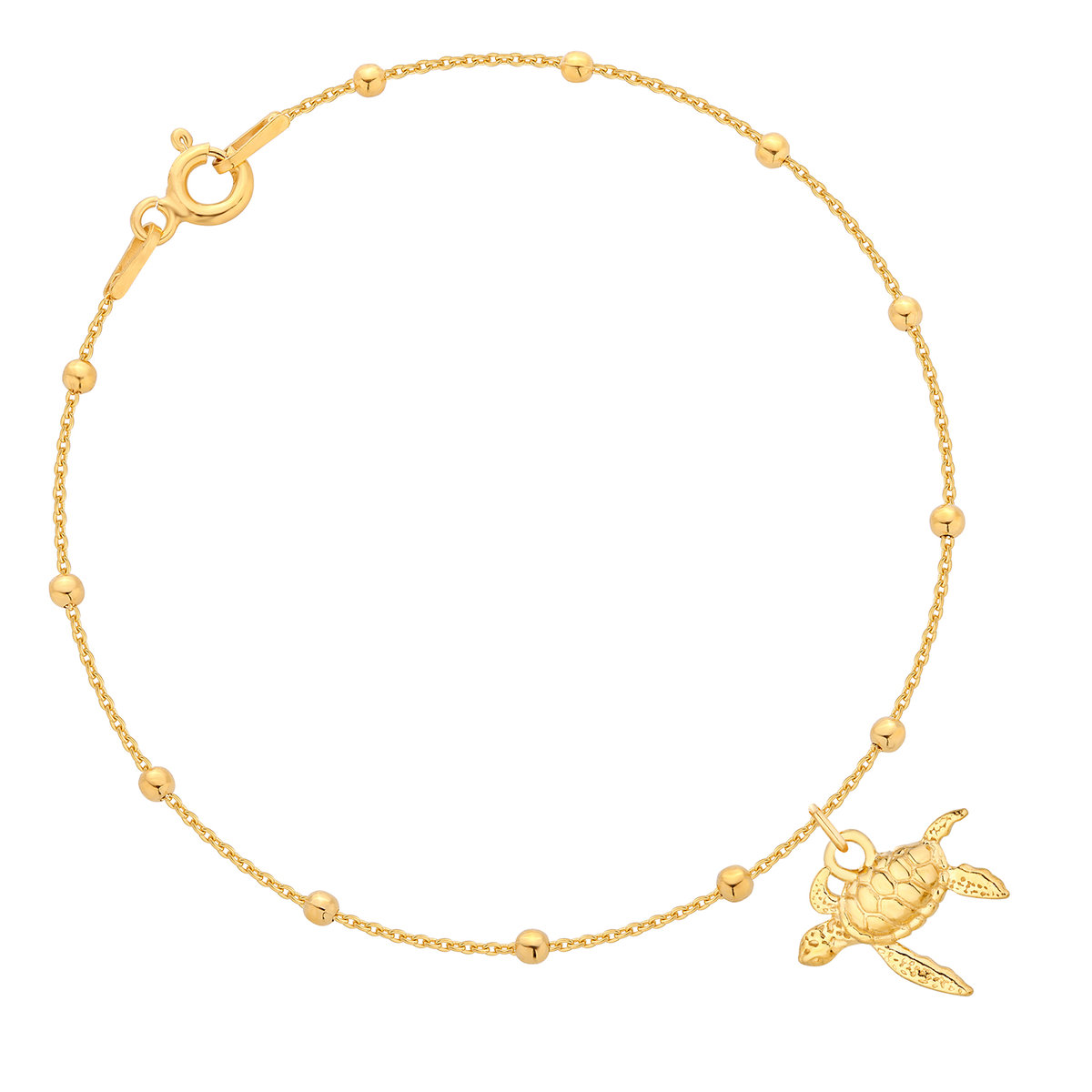 Złota bransoletka z żółwiem