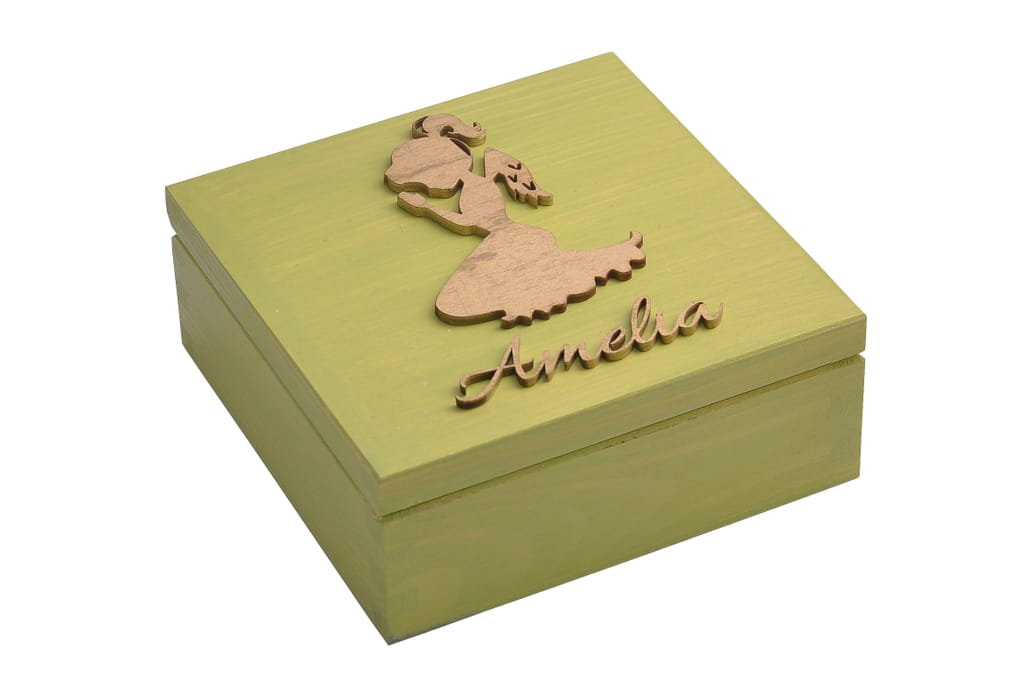 Szkatułka na prezent personalizacja dekor aniołek.