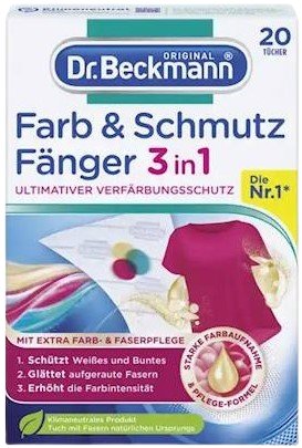 DR BECKMANN CHUSTECZKI DO PRANIA PRZECIW FARBOWANIU WYŁAPUJĄCE KOLORY 20 SZT.