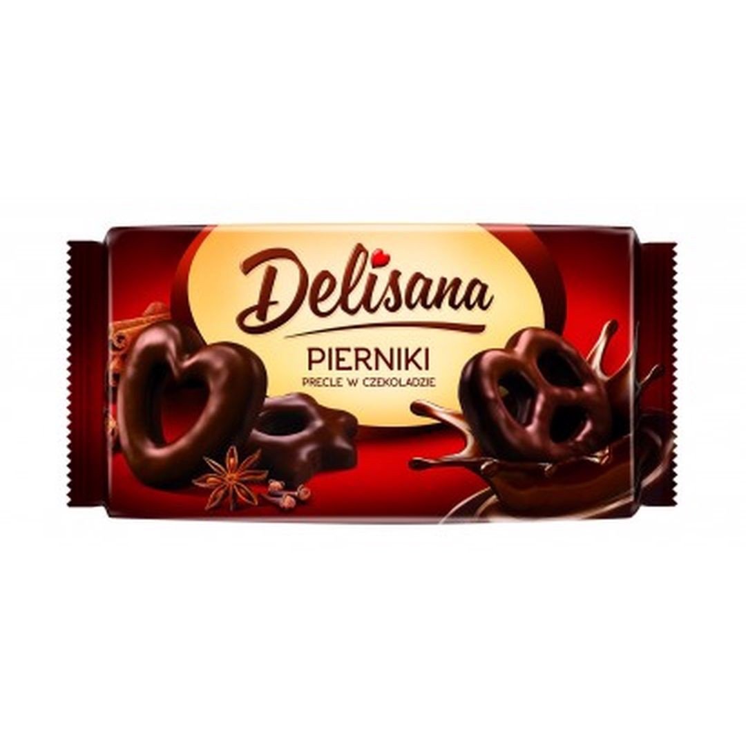 Delisana Pierniki precle w czekoladzie deserowej 400g