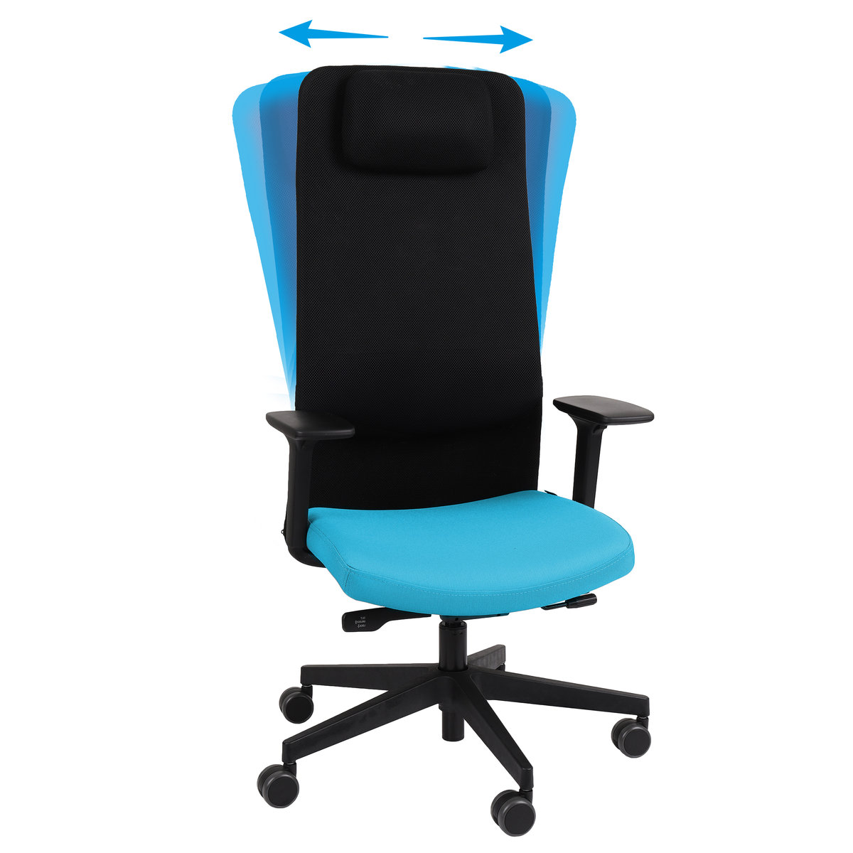 Ergonomiczny Fotel Biurowy Grospol Mike 2 Smart Move R11 Black Tkanina Note N10 Turkusowy