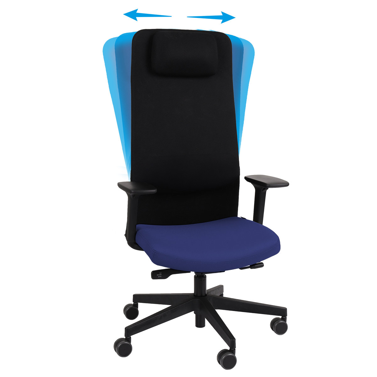 Ergonomiczny Fotel Biurowy Grospol Mike 2 Smart Move R11 Black Tkanina Note N15 Ciemnoniebieski