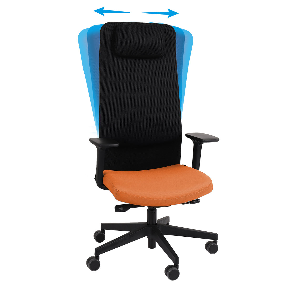 Ergonomiczny Fotel Biurowy Grospol Mike 2 Smart Move R11 Black Tkanina Note N11 Pomarańczowy