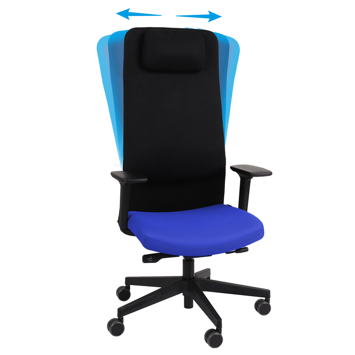 Ergonomiczny Fotel Biurowy Grospol Mike 2 Smart Move R11 Black Tkanina Note N03 Niebieski