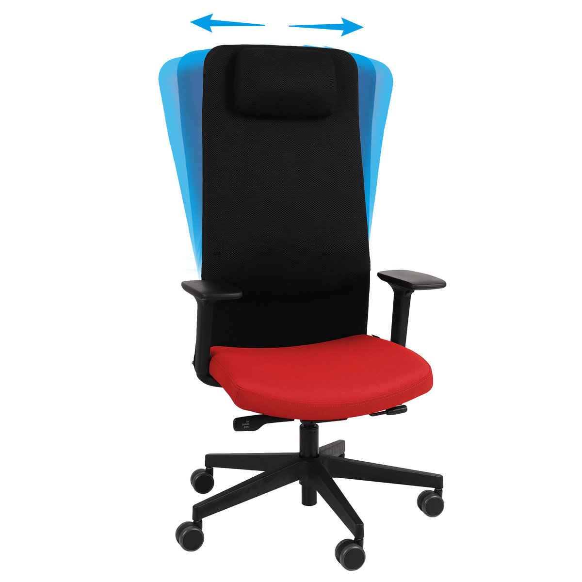 Ergonomiczny Fotel Biurowy Grospol Mike 2 Smart Move R11 Black Tkanina Note N02 Czerwony