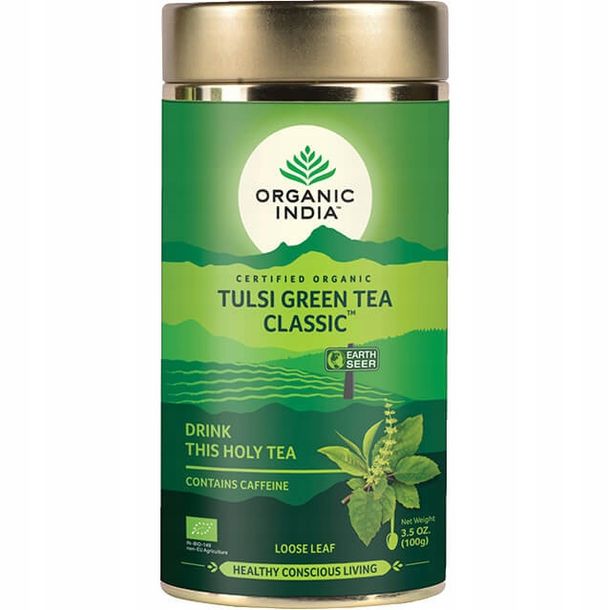 ﻿Organic India Herbata Zielona Tulsi Green Tea Classic Liściasta 100g
