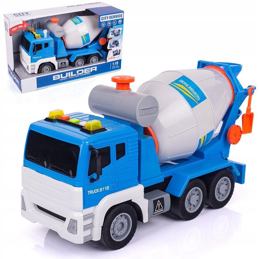 BETONIARKA GRUSZKA BECZKA CIĘŻARÓWKA ŚWIATA DŹWIĘK, RUCHOME ELEMENTY