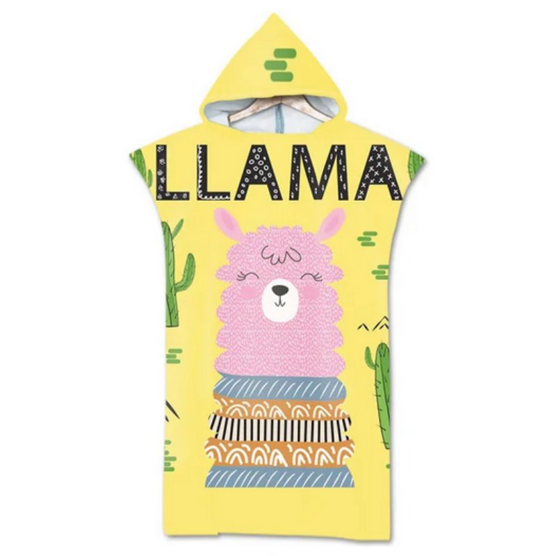 Poncho dziecięce Lama żółte
