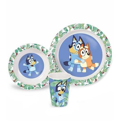 Oryginalny zestaw 3 naczyń obiadowych BLUEY