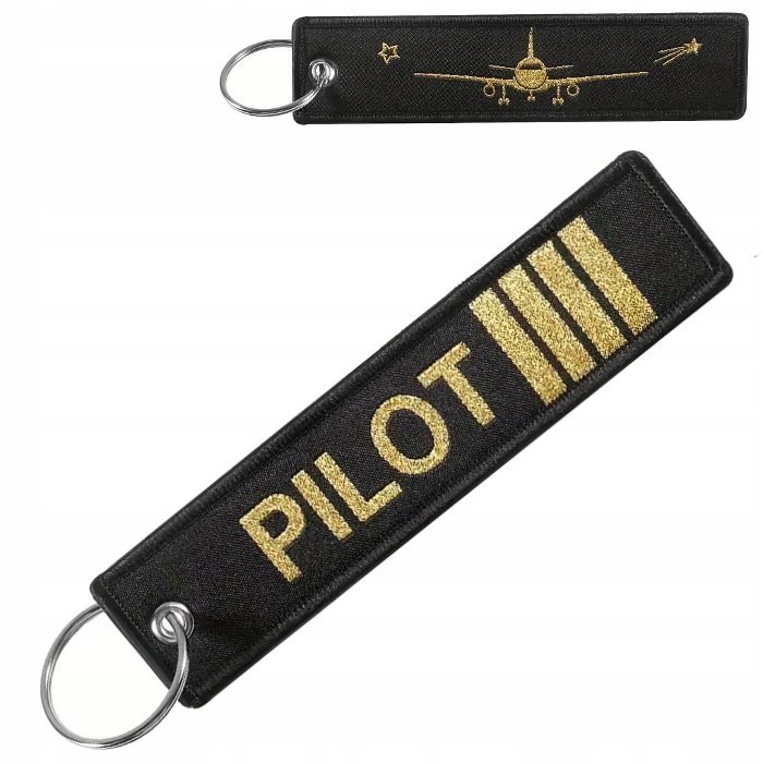 Brelok do kluczy KAPITAN PILOT SAMOLOT dwustronna zawieszka