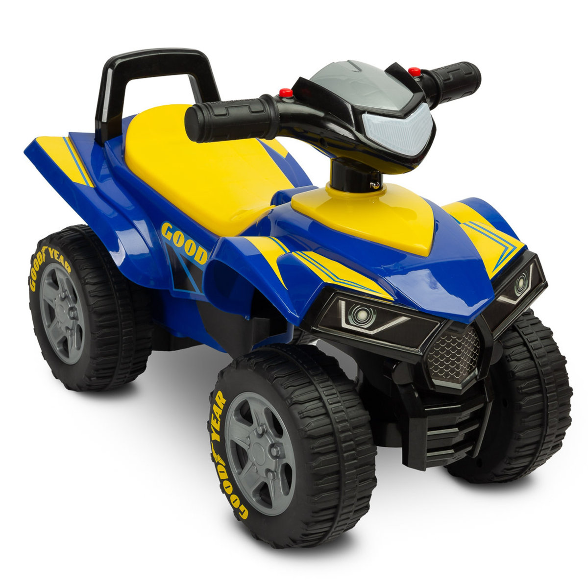 Quad Goodyear jeździk |Autko dla dzieci | Światła LED | Interaktywna kierownica |Prezent na roczek