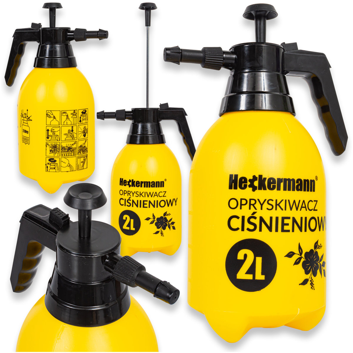 Opryskiwacz ręczny Spryskiwacz ciśnieniowy Heckermann KF-2.0LA-1 2L