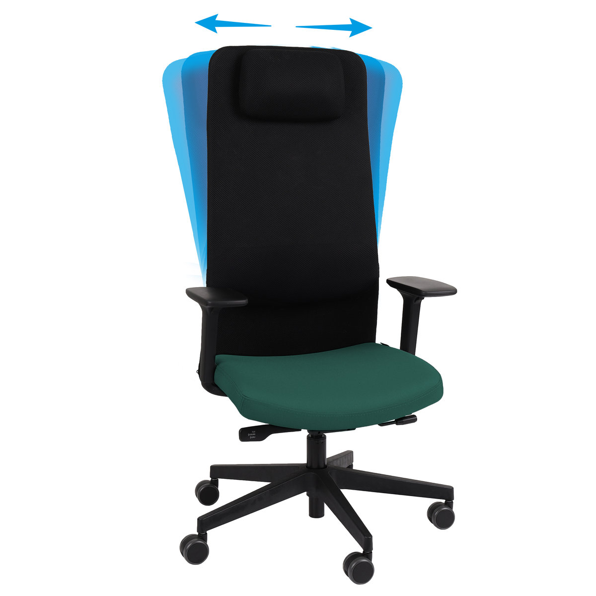 Ergonomiczny Fotel Biurowy Grospol Mike 2 Smart Move R11 Black Tkanina Note N16 Ciemnozielony