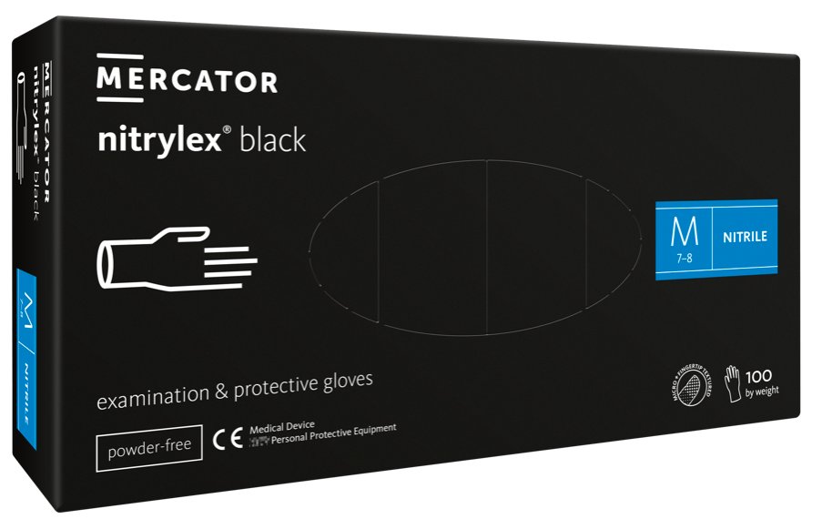 Mercator - Nitrylex Black - Rękawiczki ochronne M 100szt.