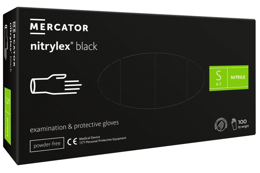 Mercator - Nitrylex Black - Rękawiczki ochronne S 100szt.