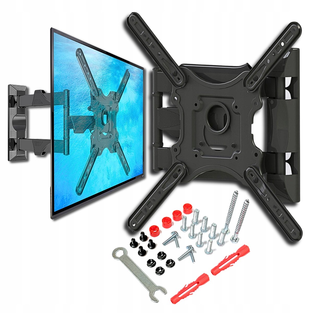 OBROTOWY UCHWYT DO TELEWIZORA wieszak uchwyt ścienny TV 15kg MOCNY 14-55'