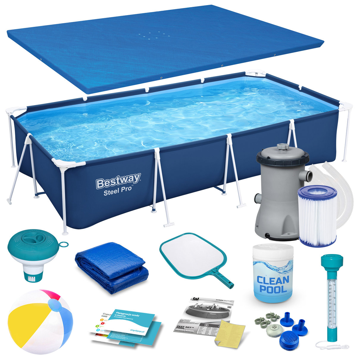 Basen ogrodowy stelażowy 400x211x81cm Bestway zestaw 15w1 56405N