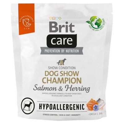 Brit Care Hypoallergenic Dog Show Champion Łosoś Śledź Sucha Karma Dla Psów Wystawowych 1kg