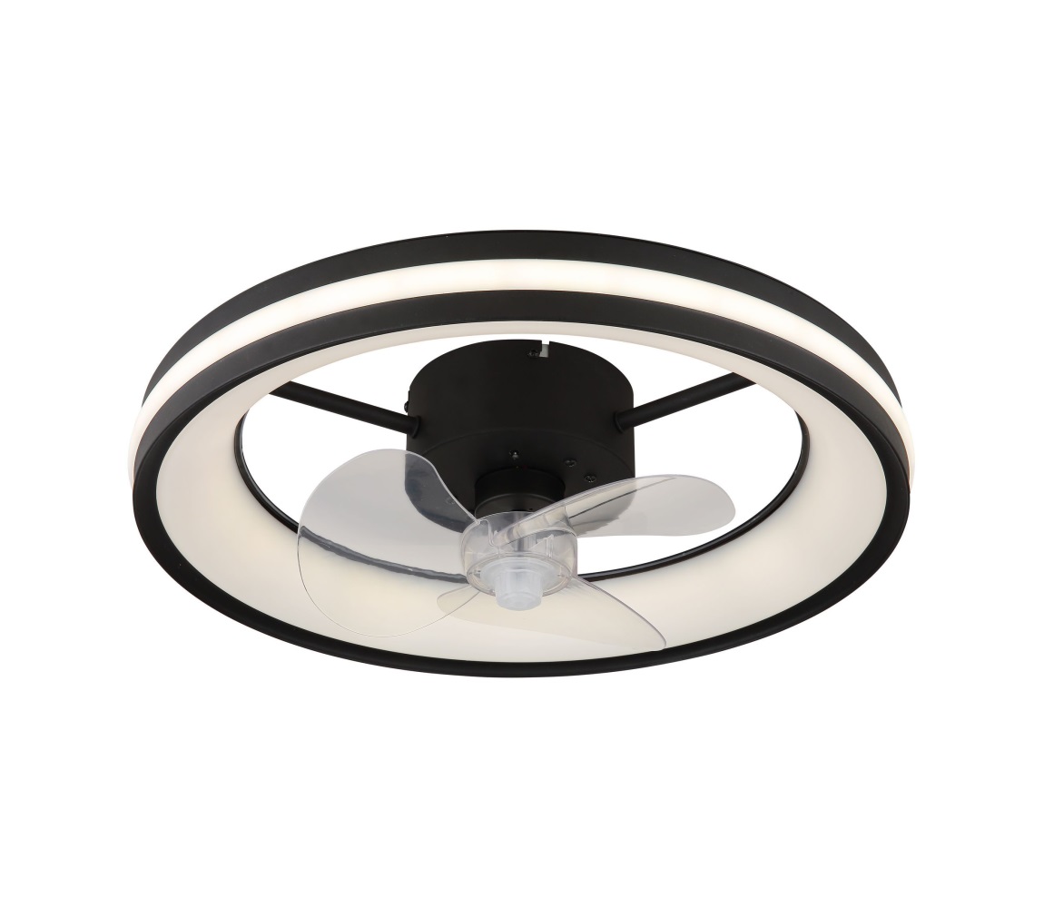 Globo 03651 - LED Plafon z wentylatorem GATIAN LED/30W/230V czarny +pilot