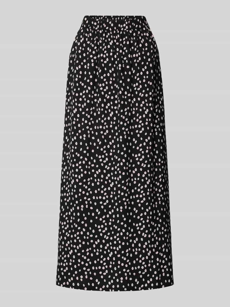 Długa spódnica z wiskozy z elastycznym paskiem