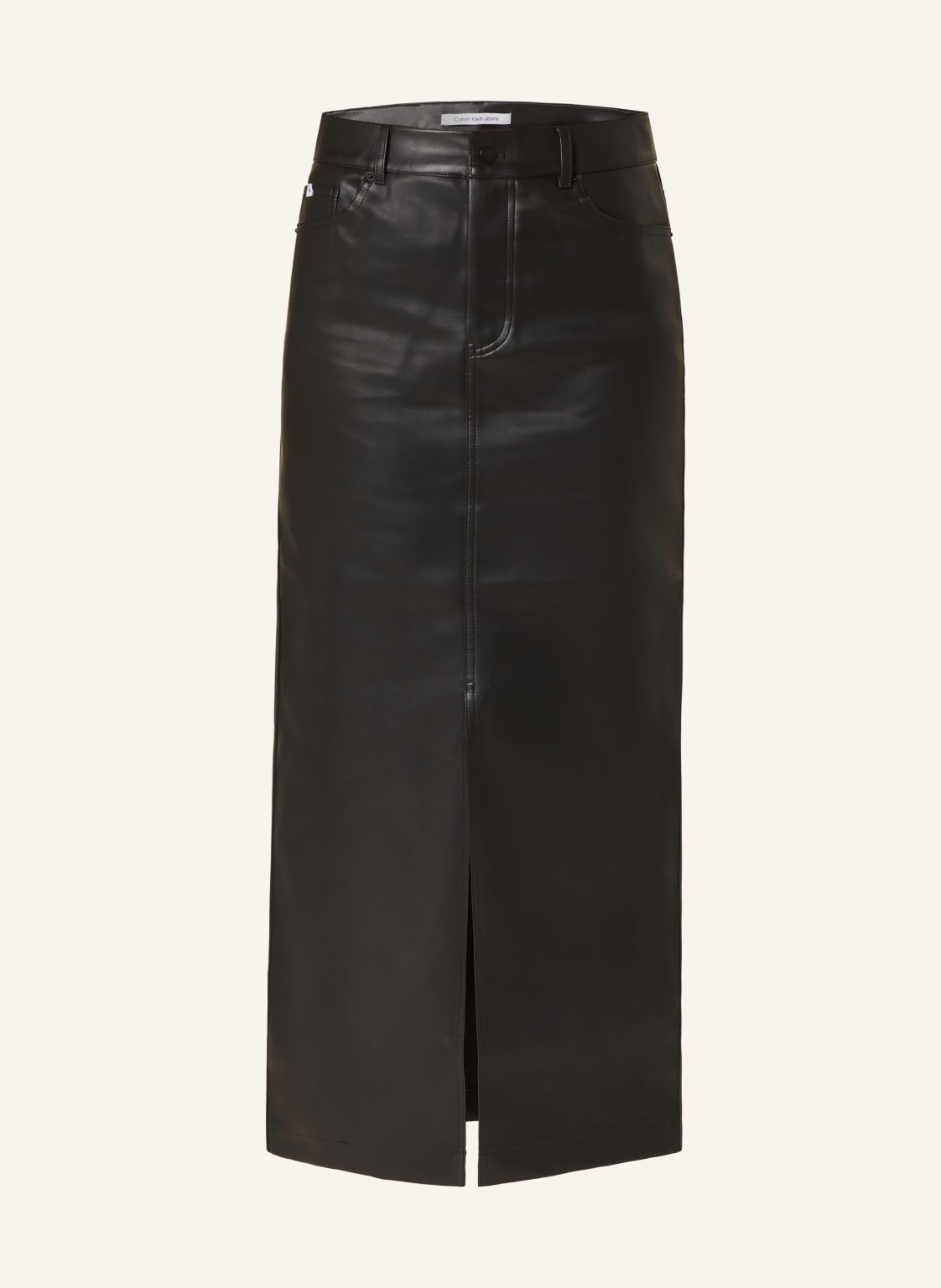 Calvin Klein Jeans Spódnica Z Imitacji Skóry schwarz