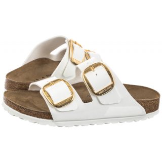 Klapki Arizona Big Buckle Patent White 1019818 (BK270-a) Birkenstock