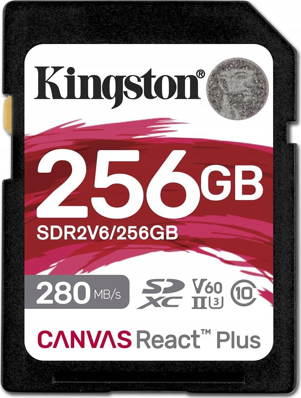 Karta Kingston Canvas React Plus SDXC 256 GB Class 10 UHS-II/U3 V60 SDR2V6/256GB