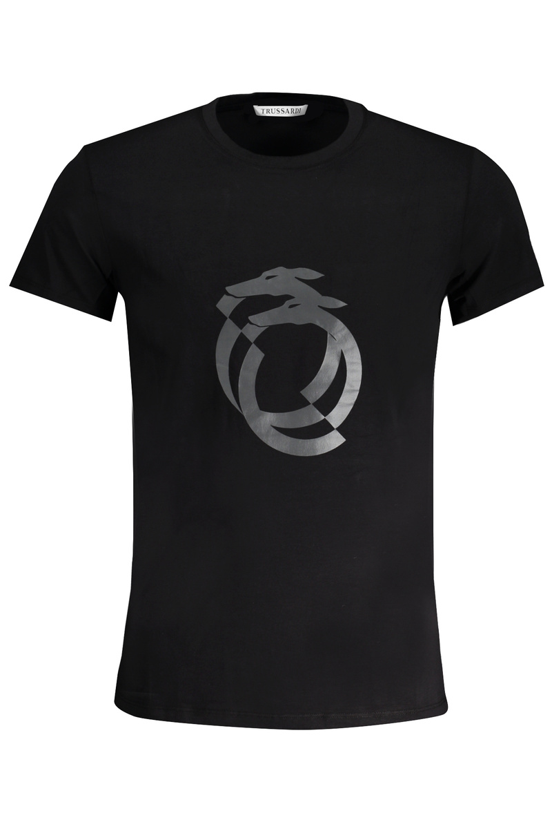 T-SHIRT MĘSKI Z KRÓTKIM RĘKAWEM TRUSSARDI CZARNY