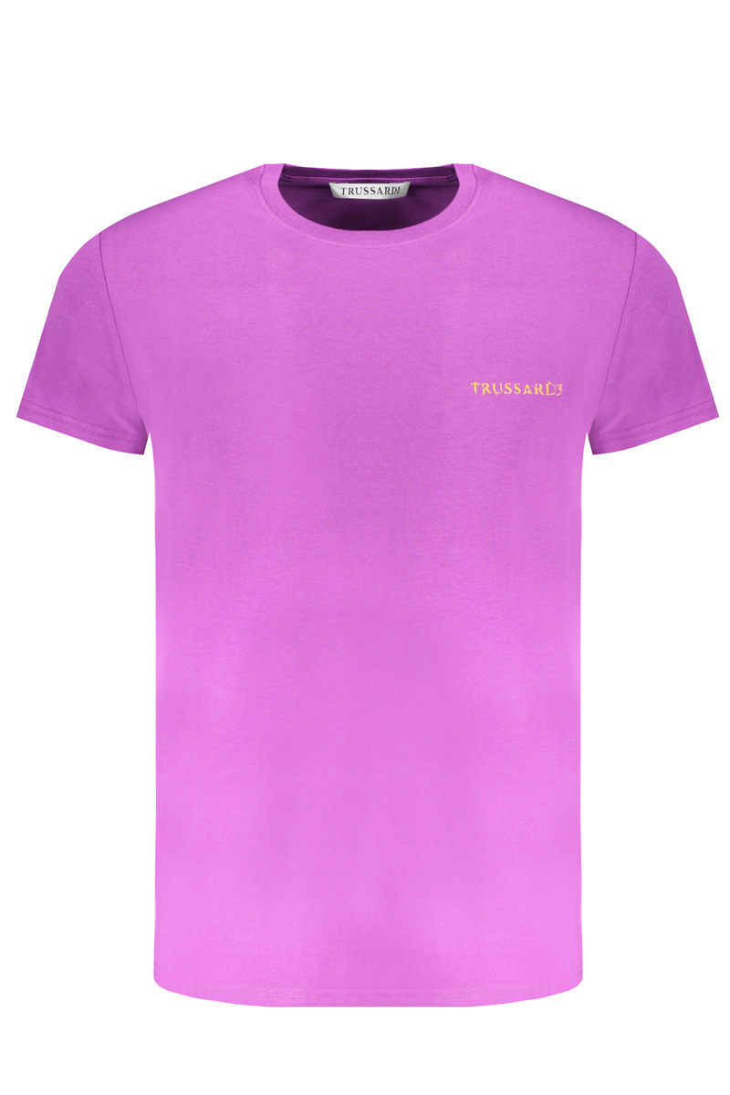 FIOLETOWY T-SHIRT MĘSKI Z KRÓTKIM RĘKAWEM TRUSSARDI