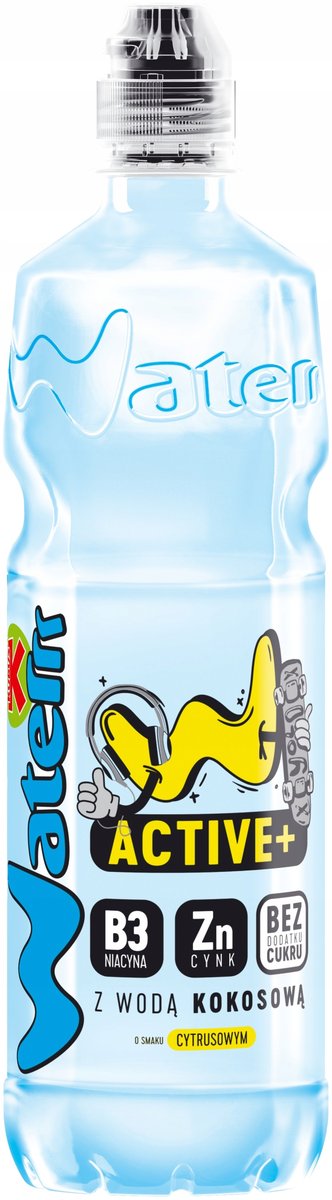 Kubuś Water Active+ Napój o smaku cytrynową z wodą kokosową 750 ml