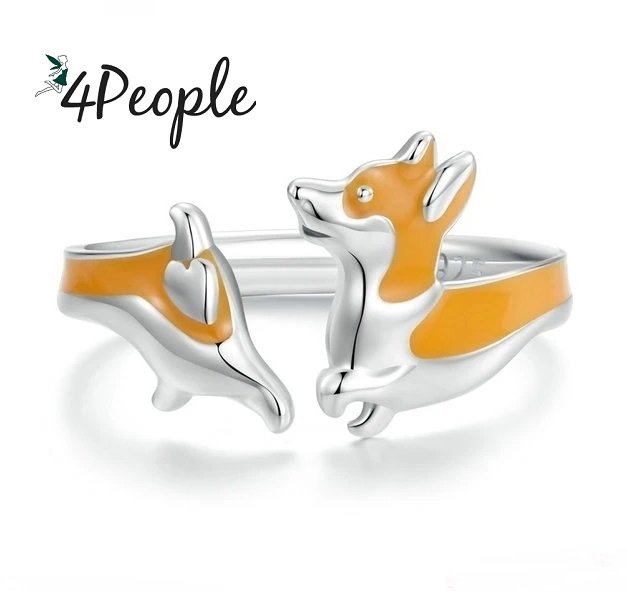 Pierścionek srebrny jamnik pies szczeniak 925 york Prezent Sakiewka Damski