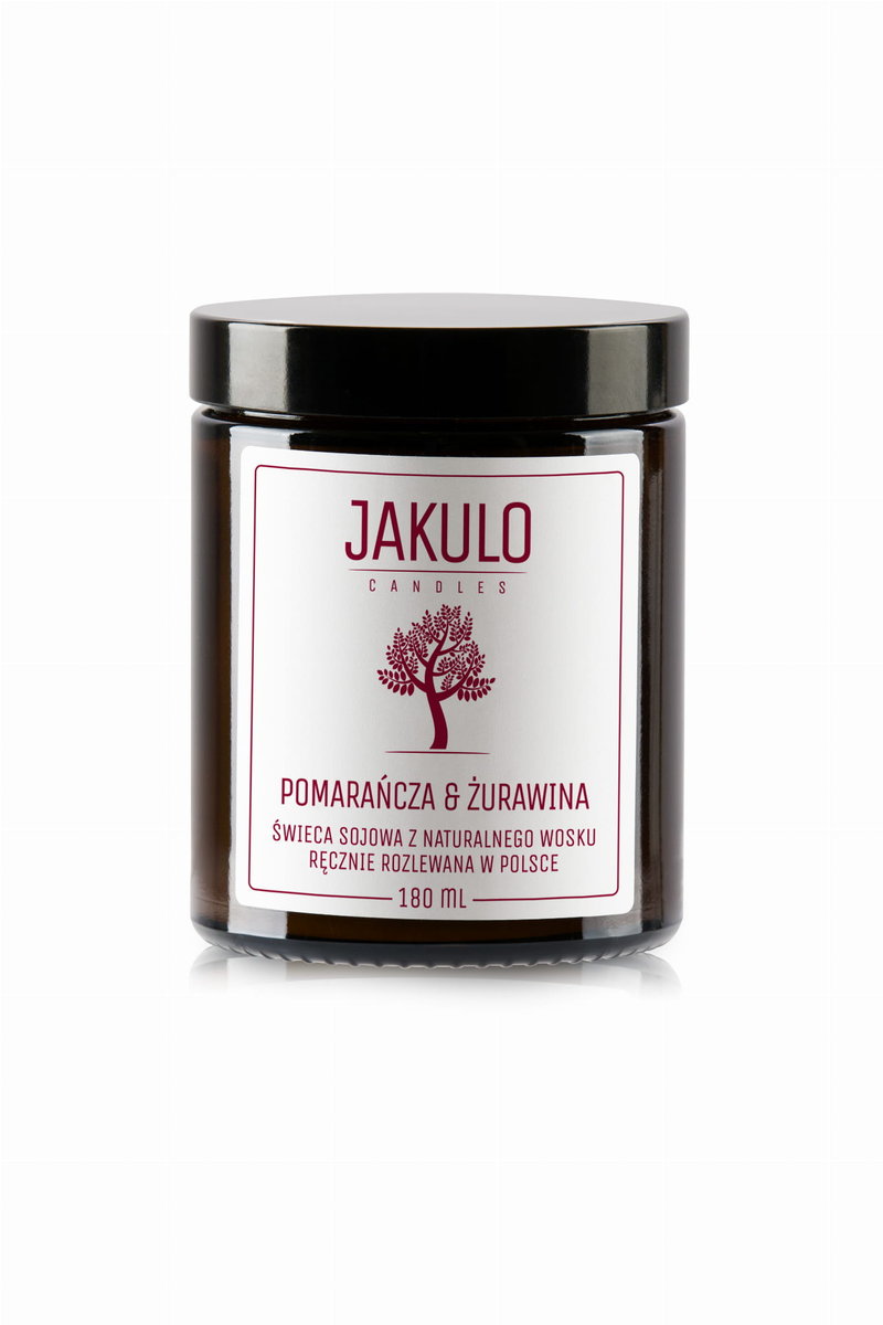 Świeca sojowa - Pomarańcza i Żurawina 180ml / JAKULO