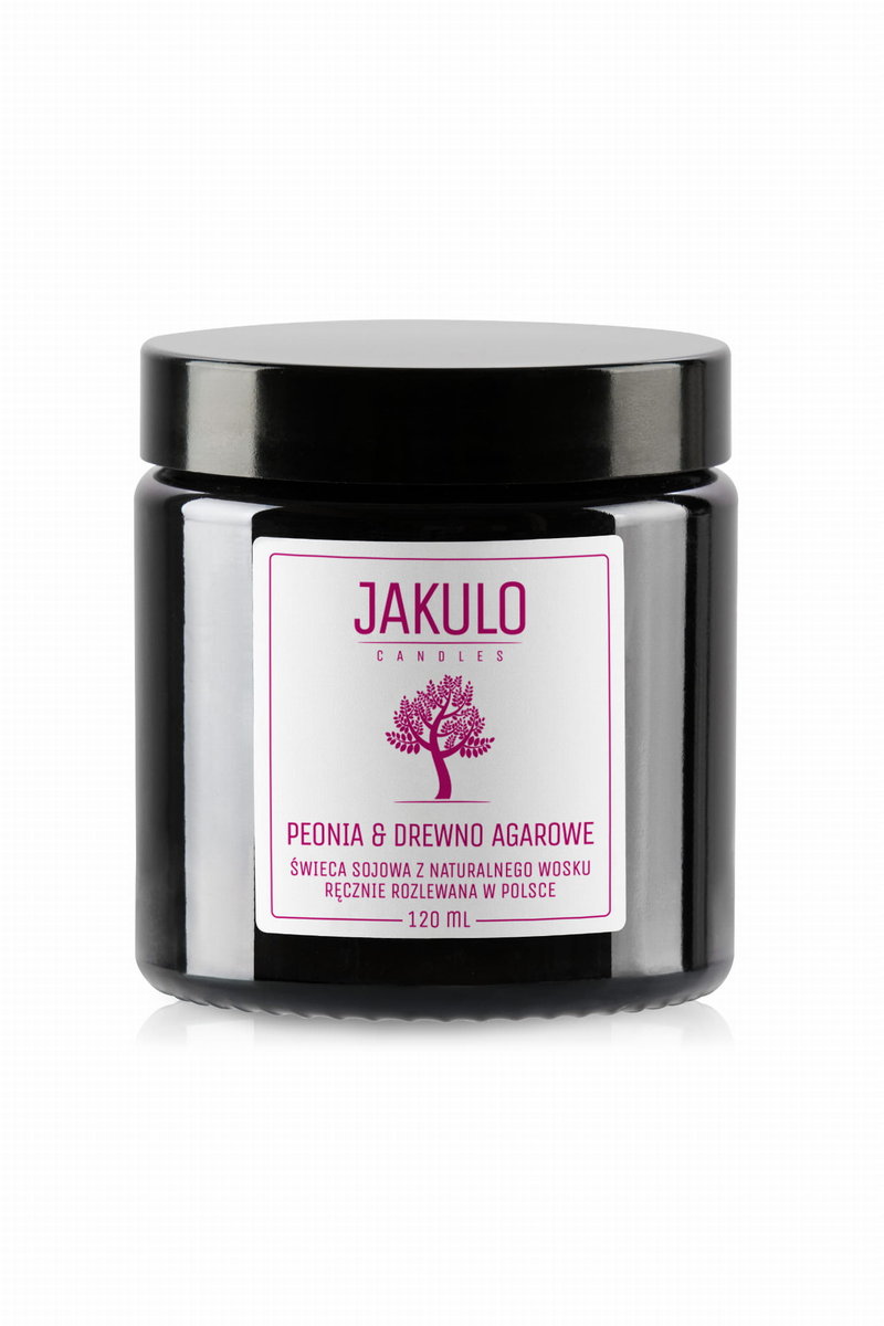 Świeca sojowa - Peonia i Drewno Agarowe 120ml / JAKULO