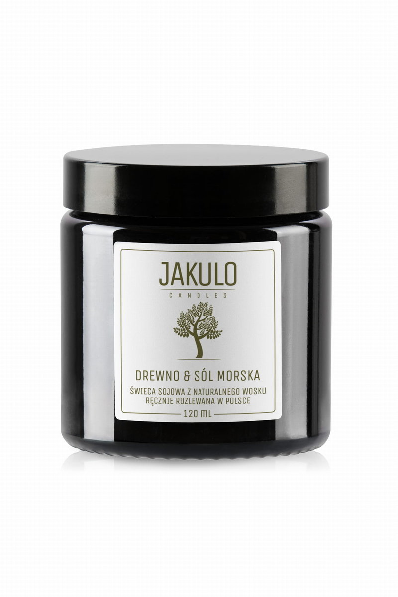 Świeca sojowa - Drewno i Sól Morska 120ml / JAKULO