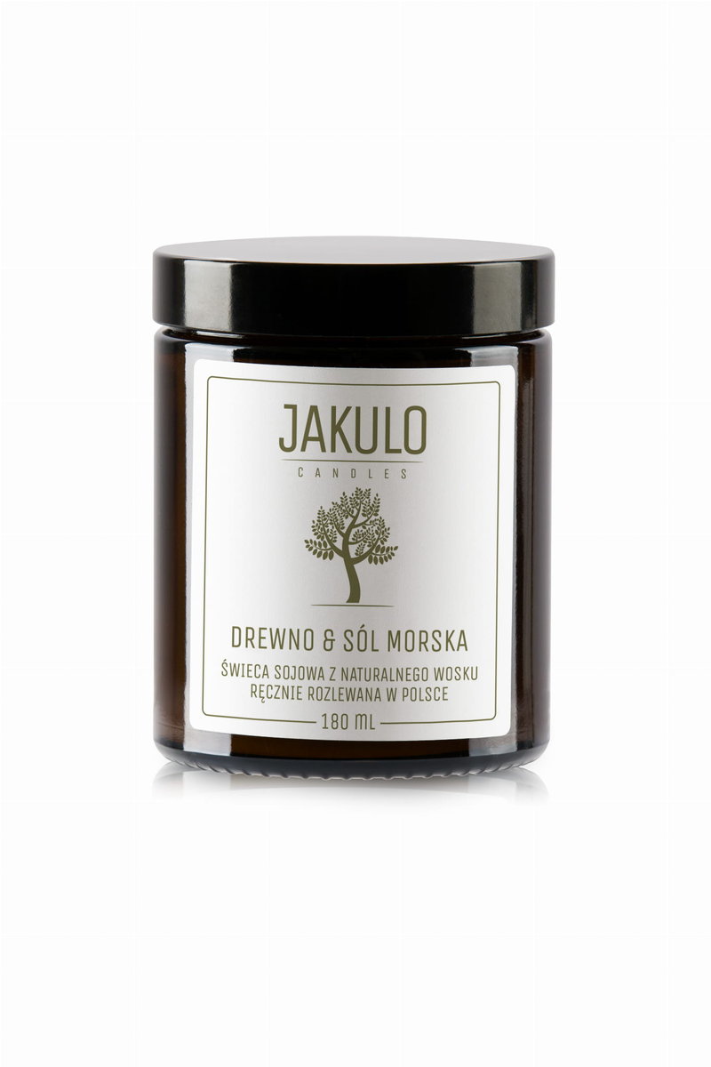 Świeca sojowa - Drewno i Sól Morska 180ml / JAKULO