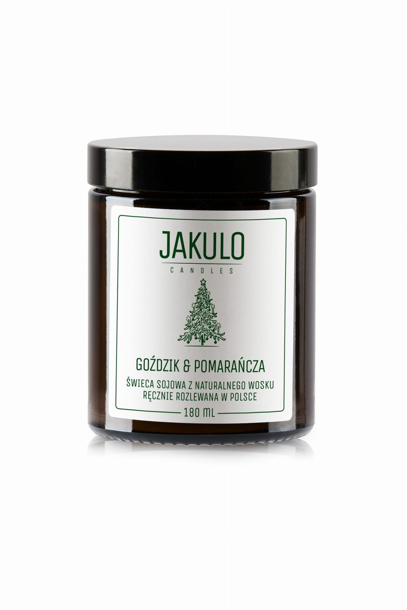Świeca sojowa - Goździk i Pomarańcza 180ml / JAKULO