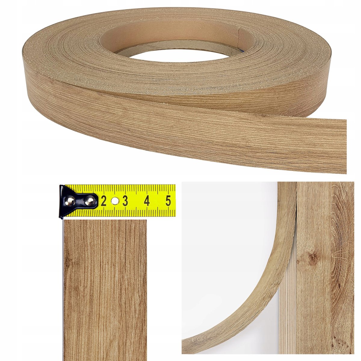 Klejowe Obrzeże Meblowe Dąb Dziki Na Regał Meble Blat Biurko 40mm x 5m