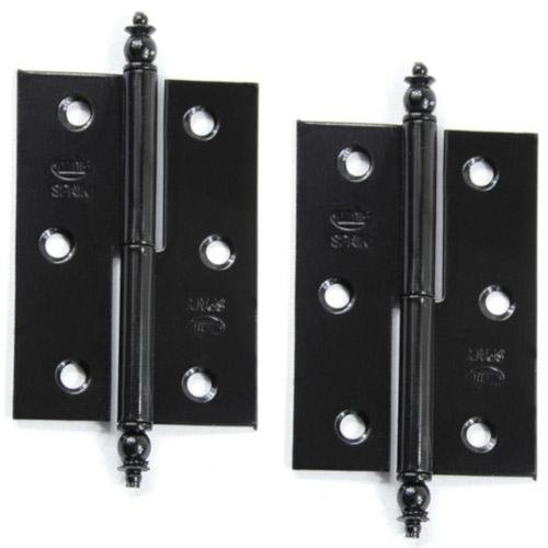 2 czarne zawiasy meblowe 73x40mm, hiszpańskiej firmy AMIG.