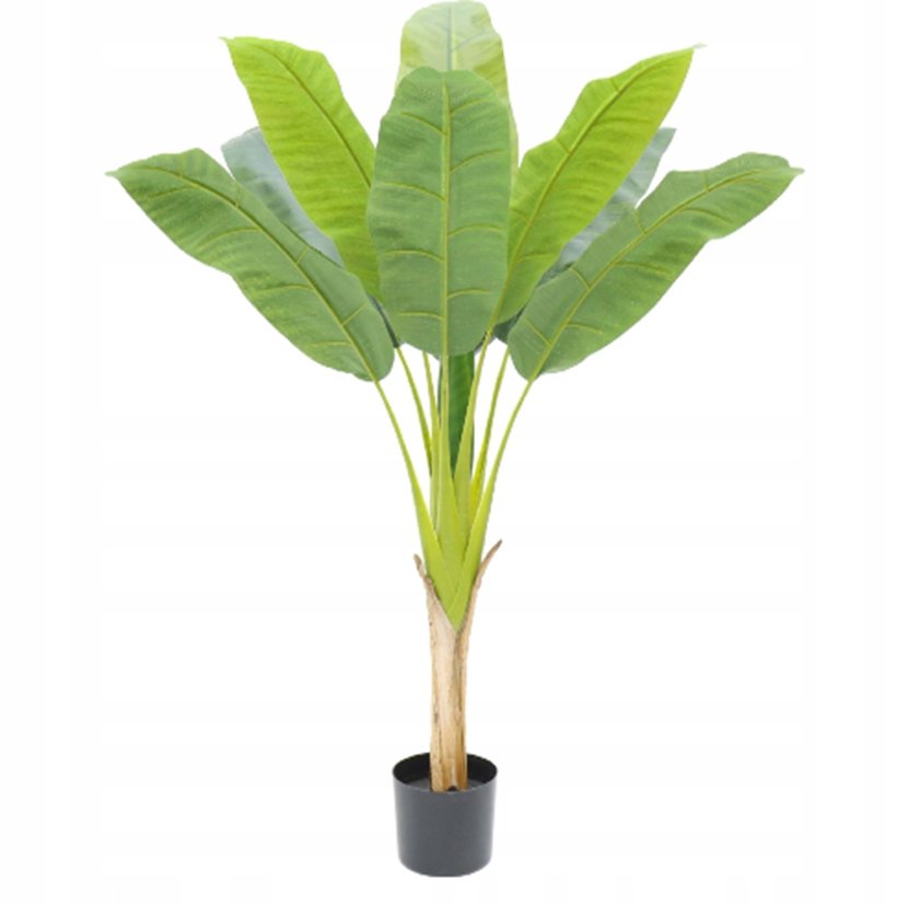 SZTUCZNA Roślina PALMA BANANOWIEC W DONICZCE REALISTYCZNY 120cm Ozdoba