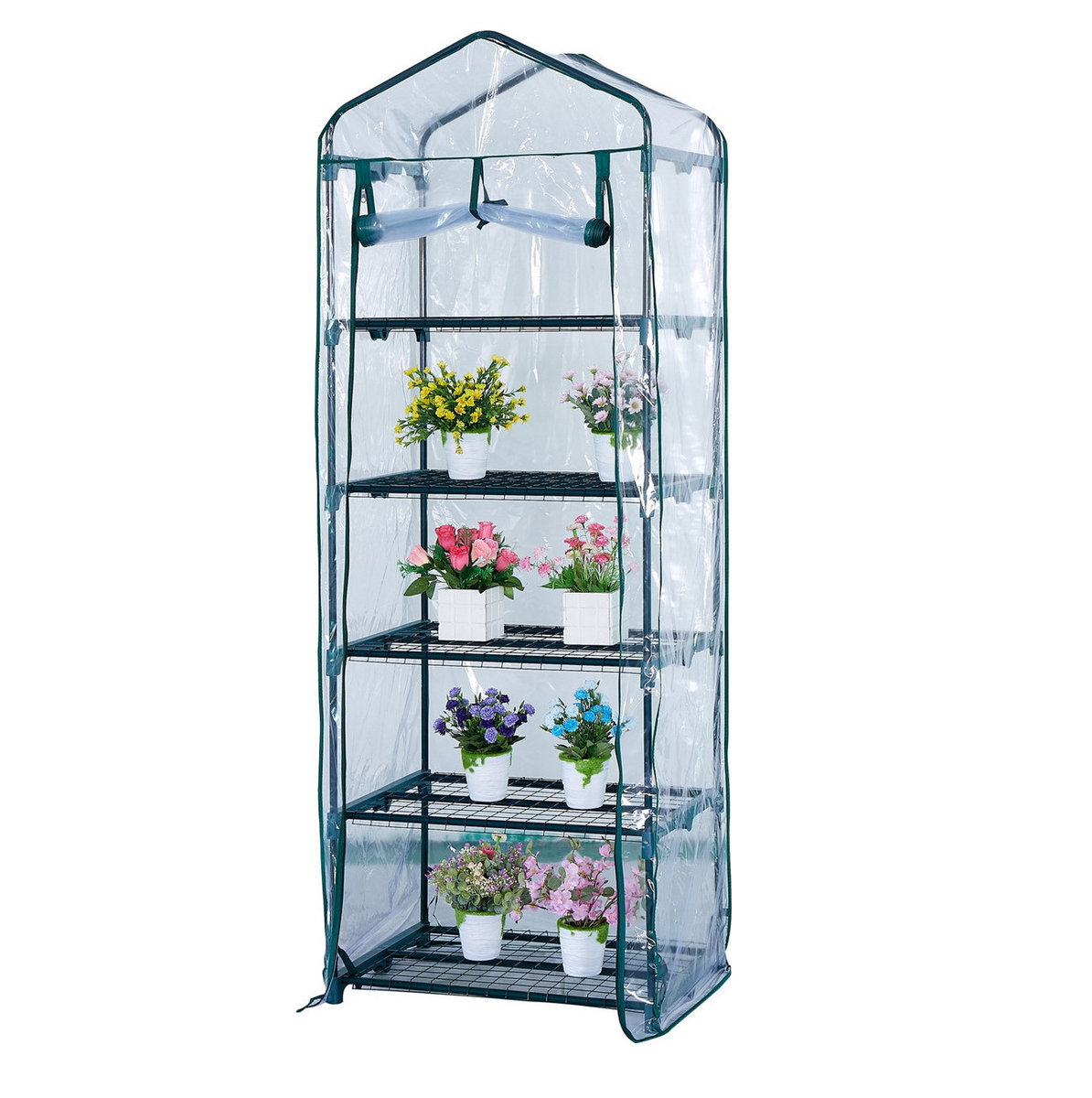 Mini SZKLARNIA OGRODOWA Balkonowa 5 -POZIOMÓW XL PIONOWA FOLIAK 69x49x187cm